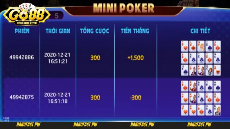 MiniPoker Go88 Hướng Dẫn Chi Tiết Cách Chơi Và Mẹo Thắng Lớn 7 Quay số đổi đời với Minipoker Go88